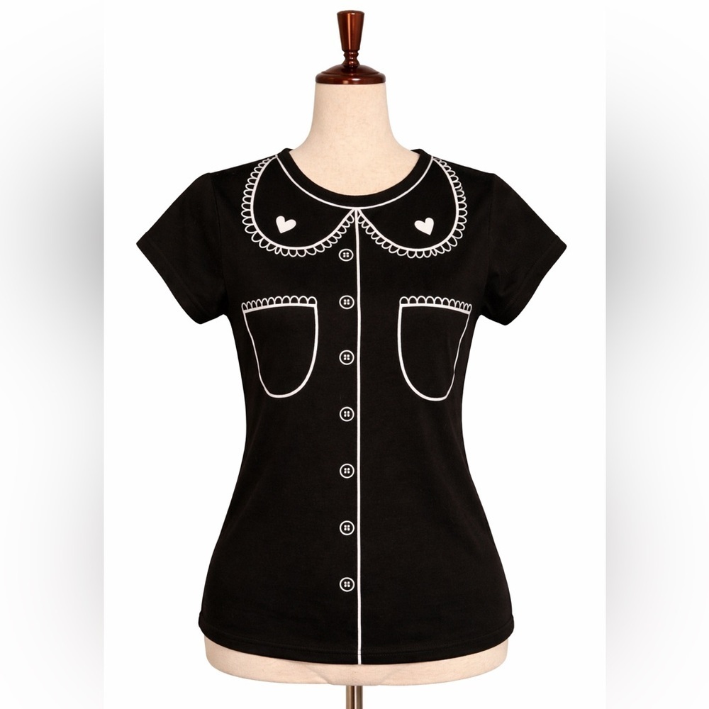 Dangerfield Trompe L'oiel blouse tshirt. S
